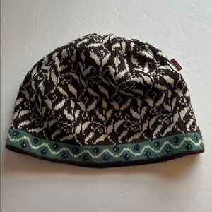 Isis Brown, Cream & Teal Merino Wool Hat
